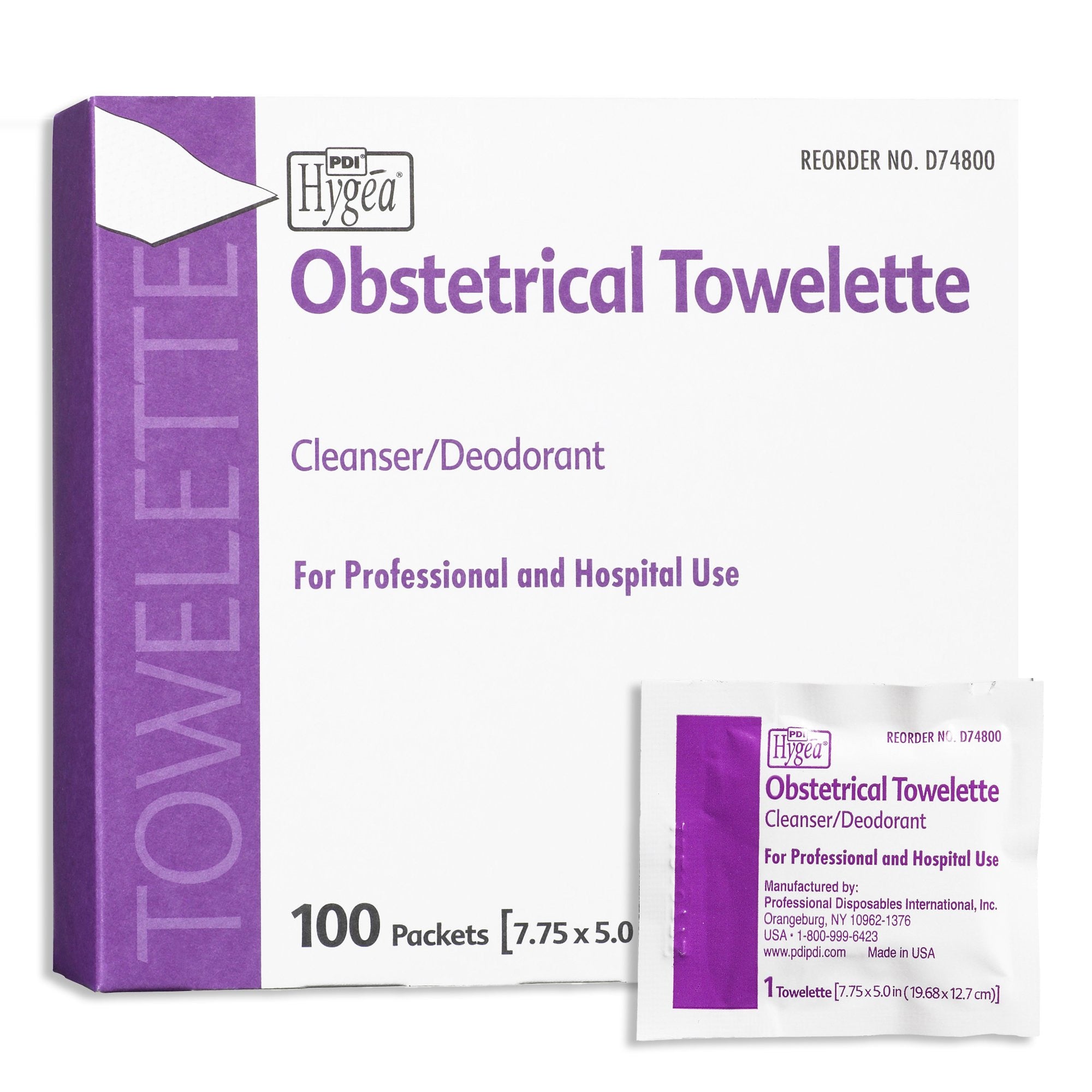 544410 - Hygea - Obstetrical Cleansing Towelette Hygea Individual Packet, D74800 Case of 1000, (CS)