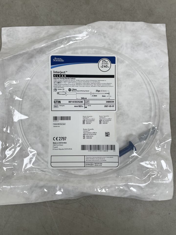 1831  -  BOSTON SCIENTIFIC  -  Interject Injection Therapy Needle Catheter - CLEAR - 25Ga x 240cm , ( EA )  -  ( Expiry Date : 2027-09-07 )