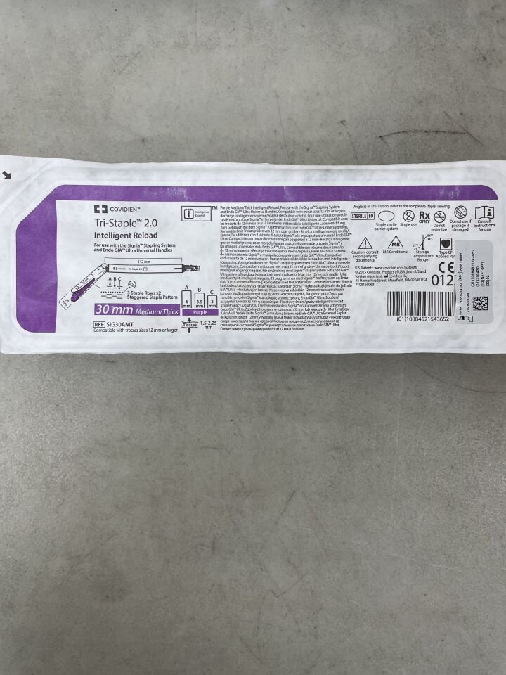 SIG30AMT - COVIDIEN - Signia Tri-Staple 2.0 Reload，30mm 中/粗，紫色，（EA）-（有效期：2030-04-30）