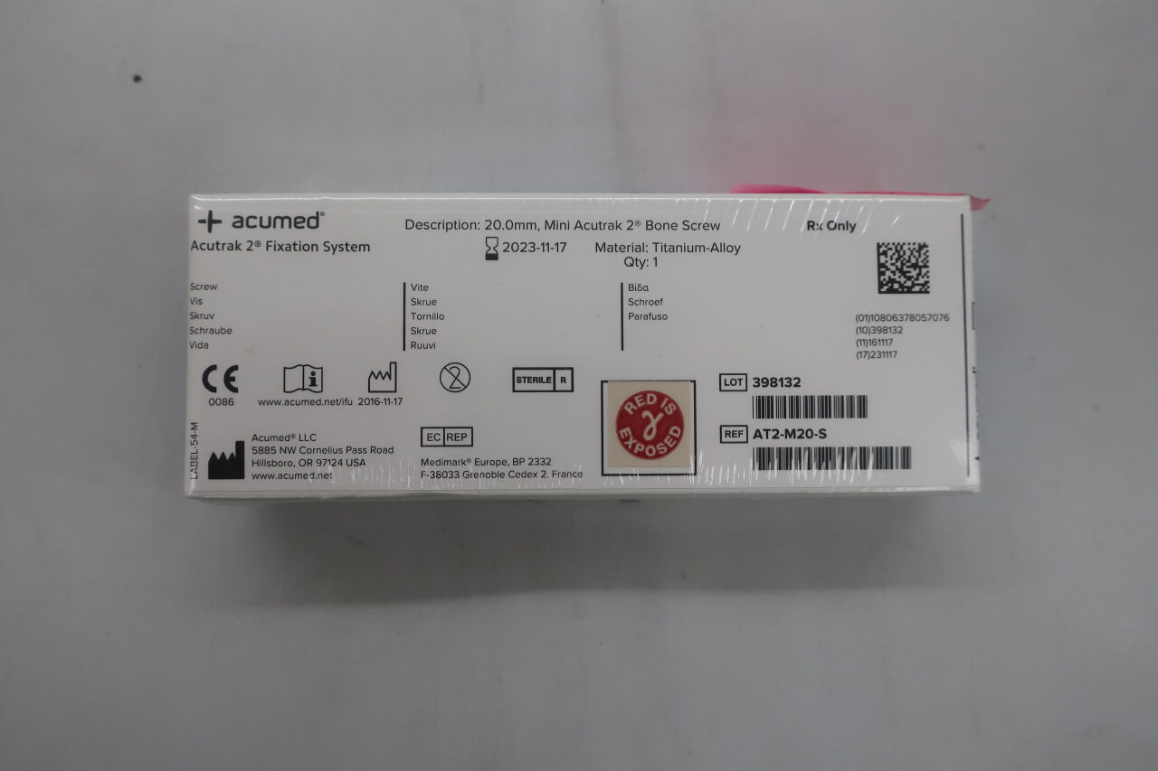 AT2-M20-S - ACUMED - Acutrak 2 Fixation System, 20mm Mini Acutrak 2 Bone Screw, (BX/1) - ( Expiry Date: 2024-09-18 )