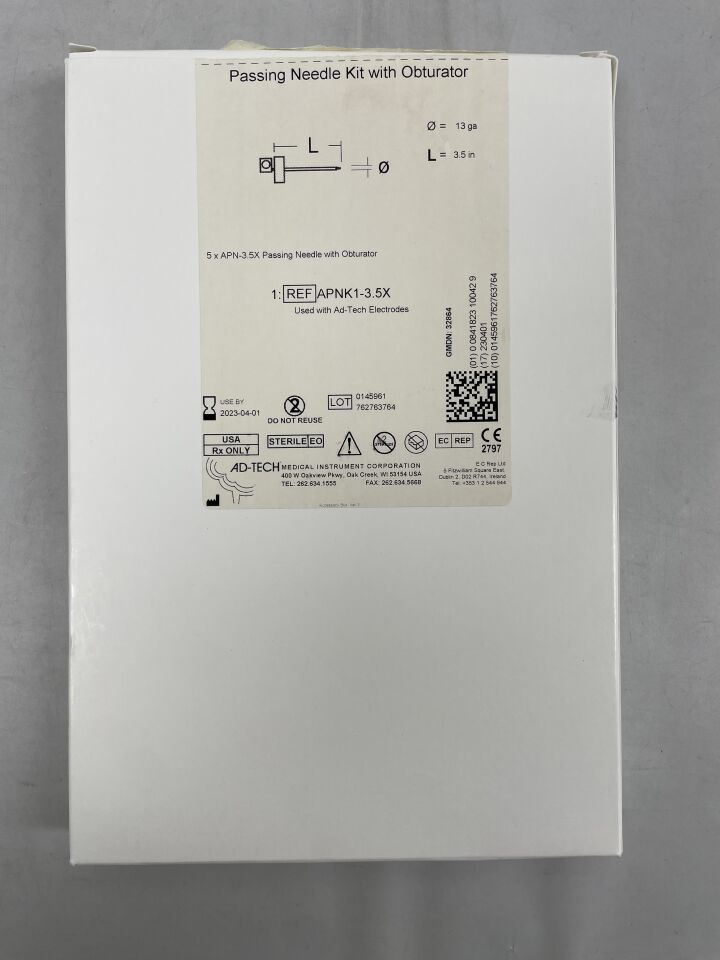 APNK1-3.5X - ADTECH MEDICAL - Passing Needle Kit w/ Obturator 13Ga, 3.5in, (BX/5) - ( Expiry Date: 2025-07-01 )
