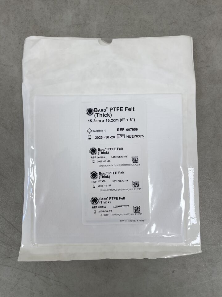 7959 - BARD - PTFE Felt, Thick 6" x 6", (EA) - ( Expiry Date: 2025-10-28 )