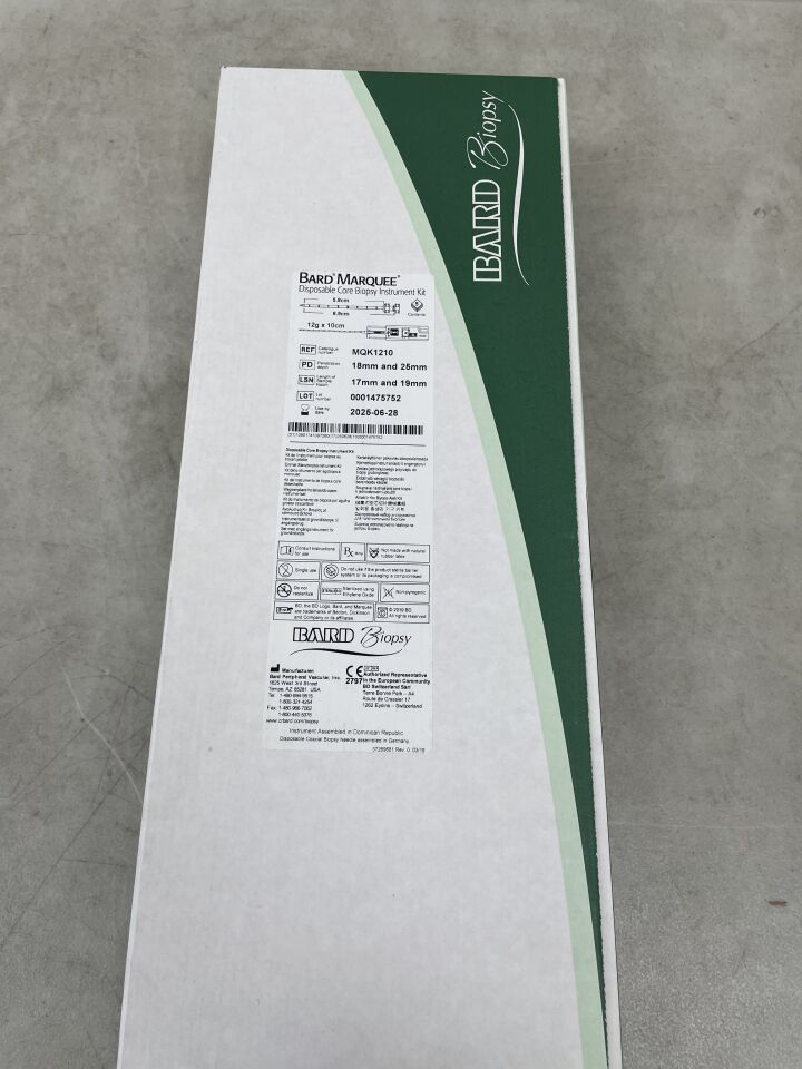 MQK1210 - BARD - Marquee 12G x 10 cm Disposable Core Biopsy Instrument Kit, (BX/5) - ( Expiry Date: 2025-06-28 )