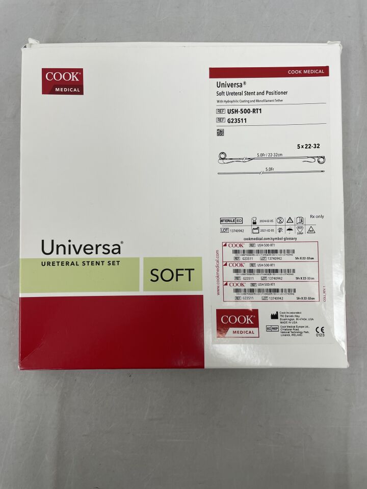 G23511 - COOK - Universa Soft Ureteral Stent Set and Positioner: 5F x 22-32cm, (BX/1) - ( Expiry Date: 2023-06-03 )