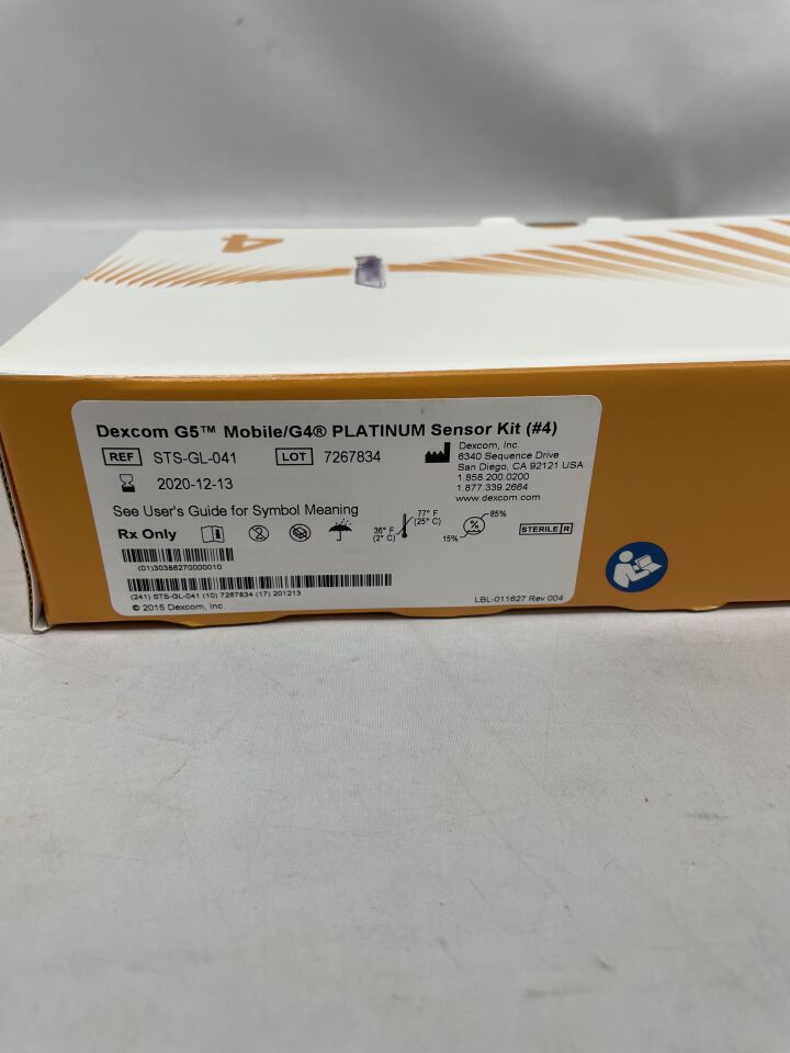 STS-GL-041 - DEXCOM - Dexcom G5 Mobile G4, Platinum Sensor Kit, (BX/4) - ( Expiry Date: 2020-04-01 )