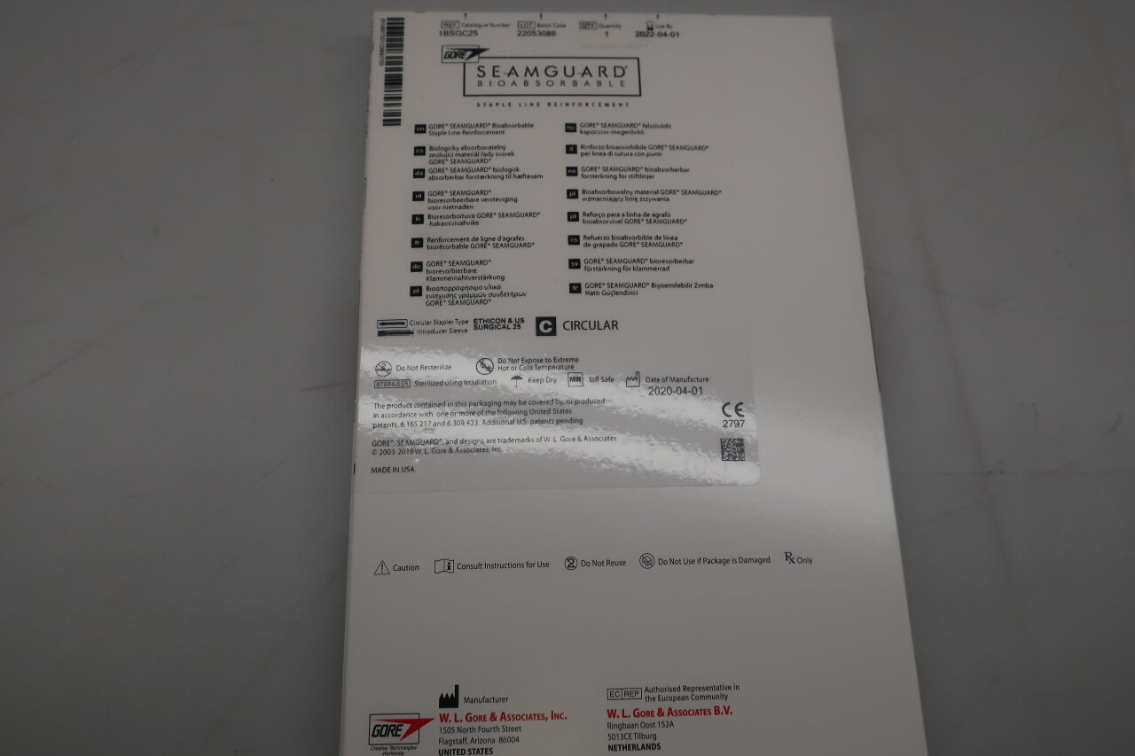 1BSGC25 - GORE - Seamguard Staple Line Reinforcement, Circular Stapler Type, Introducer Sleeve, Ethicon and US Surgical 25 , (BX/1) - ( Expiry Date: 2025-09-26 )