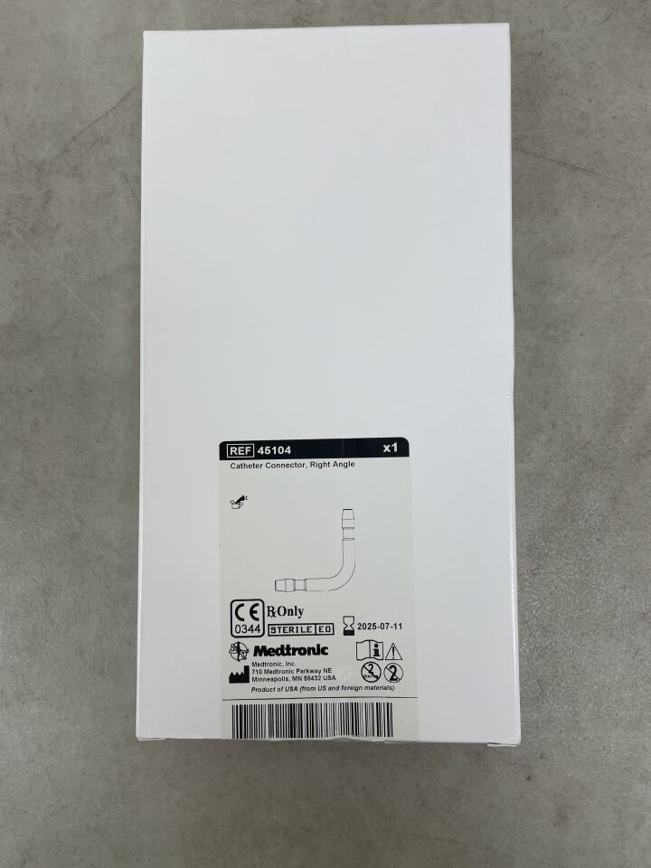 45104 - MEDTRONIC - Right Angle Catheter Connector, 1 ID x 1.9 mm OD, (BX/1) - ( Expiry Date: 2025-07-11 )