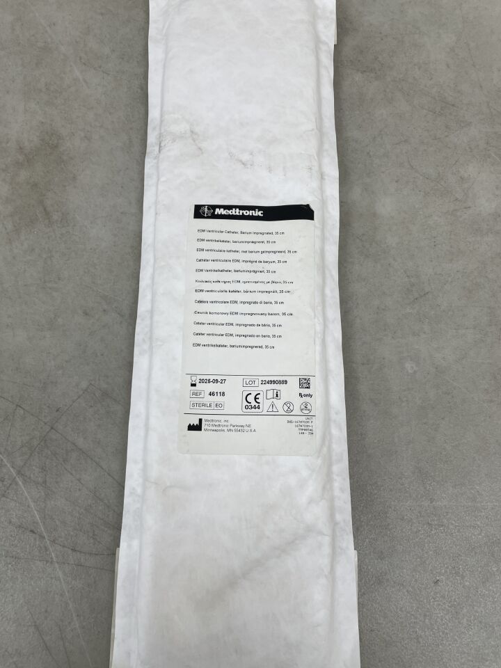 46118 - MEDTRONIC - EDM Ventricular Catheter, Barium Impregnated: 35cm

, () - ( Expiry Date: 2025-09-27 )