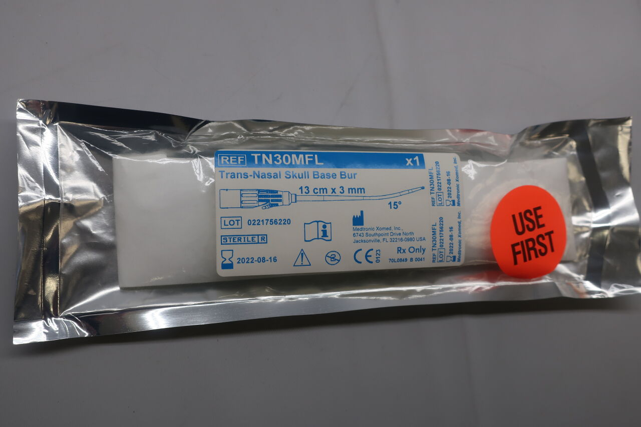 TN30MFL - MEDTRONIC - Match Head Fluted Trans-Nasal Skull Base Burr, 15°, 3 mm dia. x 13 cm L, (EA) - ( Expiry Date: 2023-11-04 )