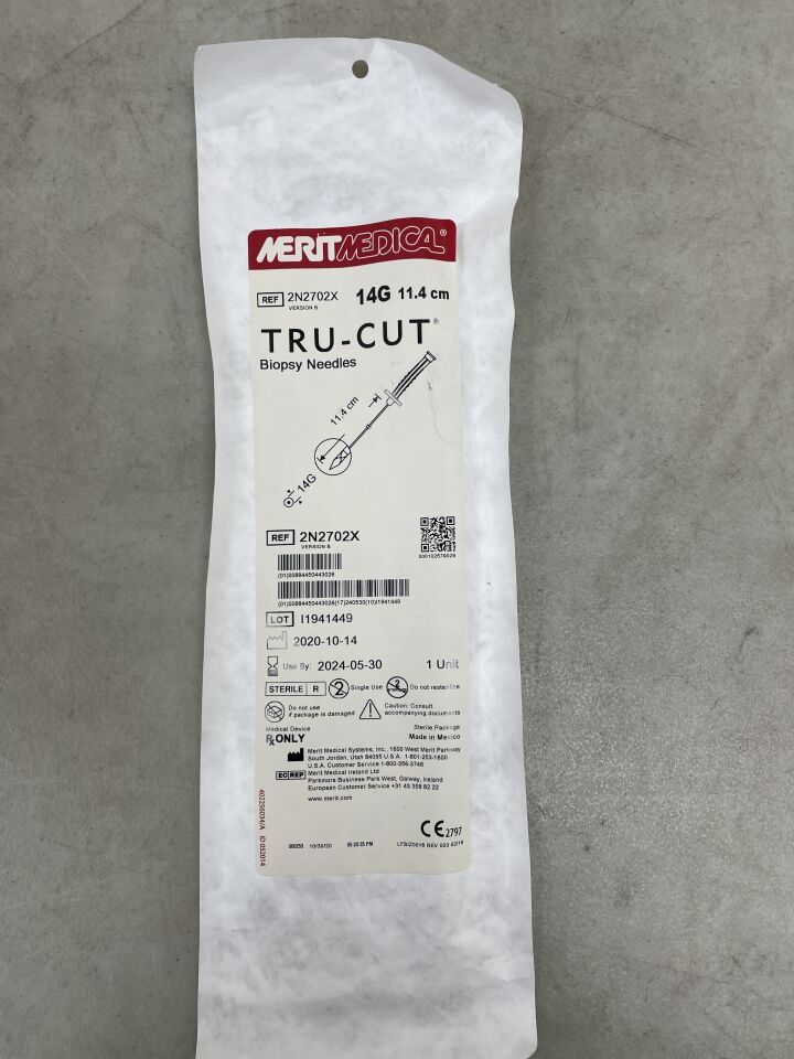 2N2702X - MERIT MEDICAL - Tru-Cut Biopsy Needle 14G x 4.5", (EA) - ( Expiry Date: 2024-05-30 )