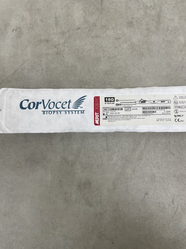 CORCA1815B - MERIT MEDICAL - CorVocet Biopsy Instrument System 18G x 15cm, (EA) - ( Expiry Date: 2022-05-30 )