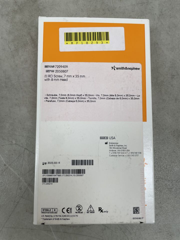 7209409 - SMITH & NEPHEW - RCI Screw: 7mm (8mm Head) x 35mm, (BX/1)