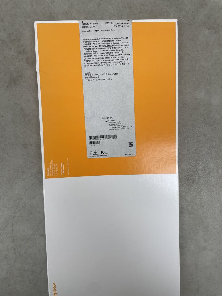 71935360 - SMITH & NEPHEW - Meniscal Root Repair Instruments Pack, (BX/1) - ( Expiry Date: 2024-01-13 )