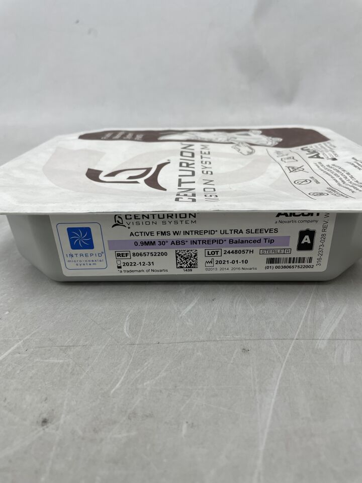 8065752200 - ALCON - Centurion Vision System Active FMS with Intrepid Ultra Sleeves, 0.9mm, 30 degree ABS Intrepid Balanced Tip, (EA) - ( Expiry Date: 2024-11-30 )
