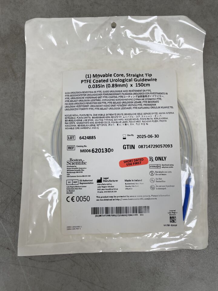 620130 - BOSTON SCIENTIFIC - ptfe coated urological guidewire, (1) movable core, straight tip, 0.035" (0.89mm) x 150cm, (EA) - ( Expiry Date: 2025-06-30 )