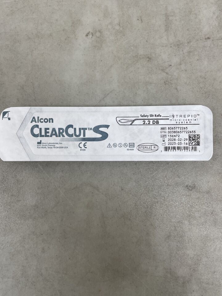 8065772265 - ALCON - ClearCut S Intrepid Micro-coaxial system Safety Slit Knife 2.2 DB, (EA) - ( Expiry Date: 2028-02-29 )