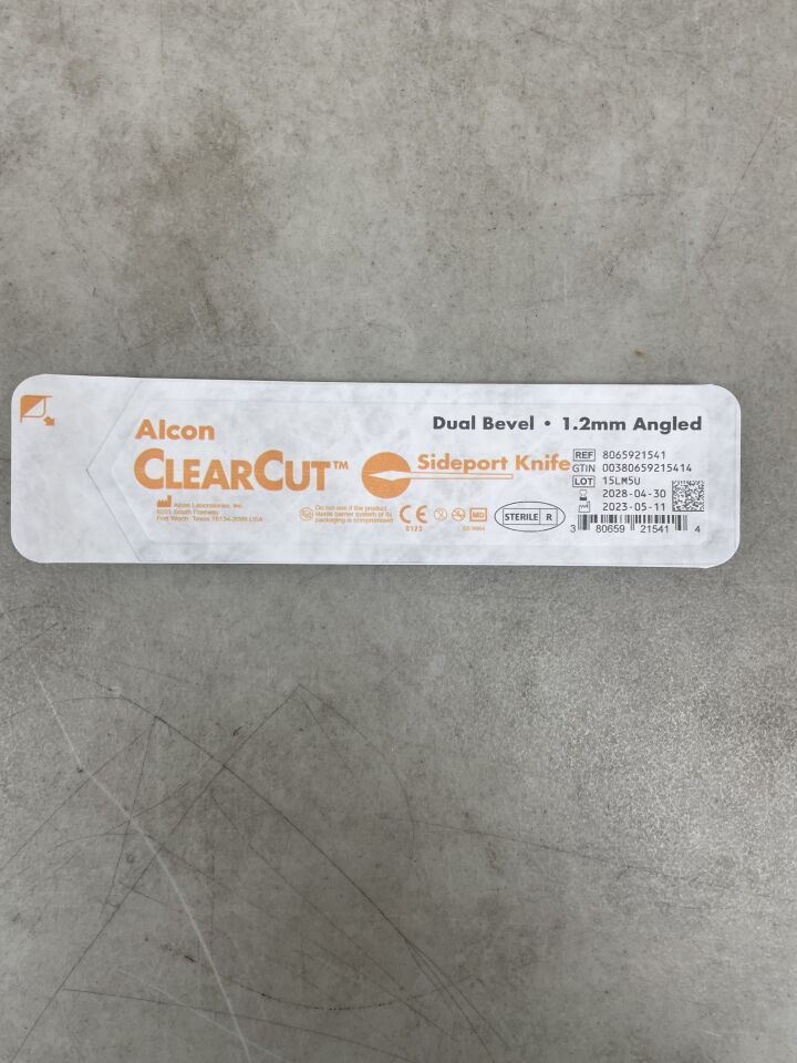 8065921541  -  ALCON  -  ClearCut Dual Bevel SidePort Knife 1.2mm Angled , ( EA )  -  ( Expiry Date : 2028-04-30 )