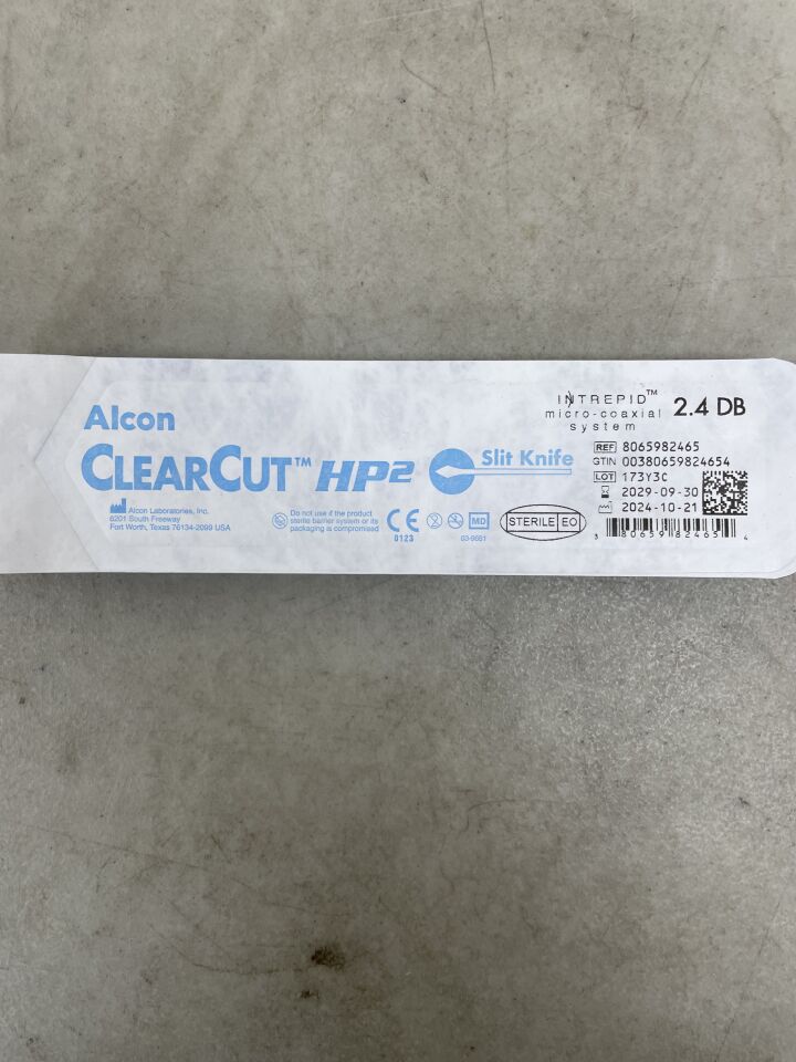 8065982465  -  ALCON  -  ClearCut Intrepid Micro-Coaxial Slit Knife, Dual Bevel Angled 2.4mm , ( EA )  -  ( Expiry Date : 2029-09-30 )
