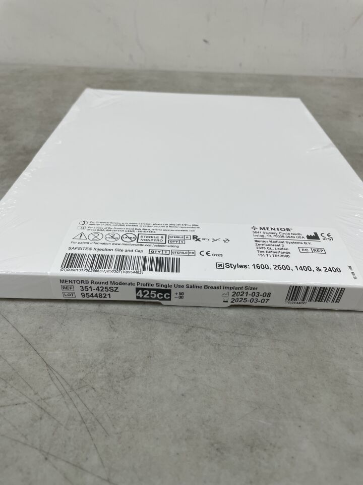 351-425SZ - MENTOR - Round Moderate Profile Saline Breast Implant sizer, 425cc, +50 -00, (BX/1) - ( Expiry Date: 2025-03-07 )