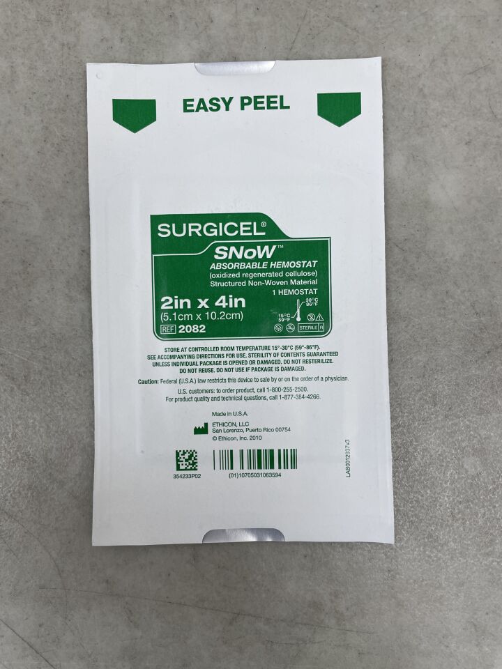 2082 - ETHICON - Surgicel Snow Absorbable Hemostat 2in x 4in, (EA) - ( Expiry Date: 2025-05-31 )