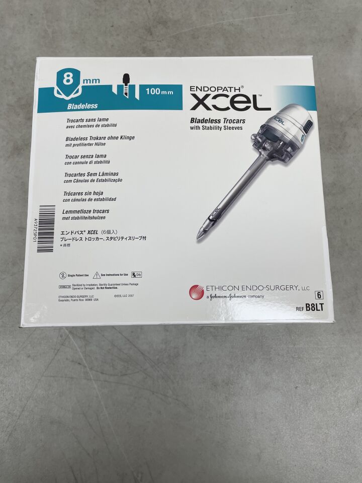 B8LT - ETHICON - Endopath Xcel Stability Sleeve Bladeless Trocar, 8 dia. x 100 mm L Shaft, (BX/6) - ( Expiry Date: 2025-01-31 )