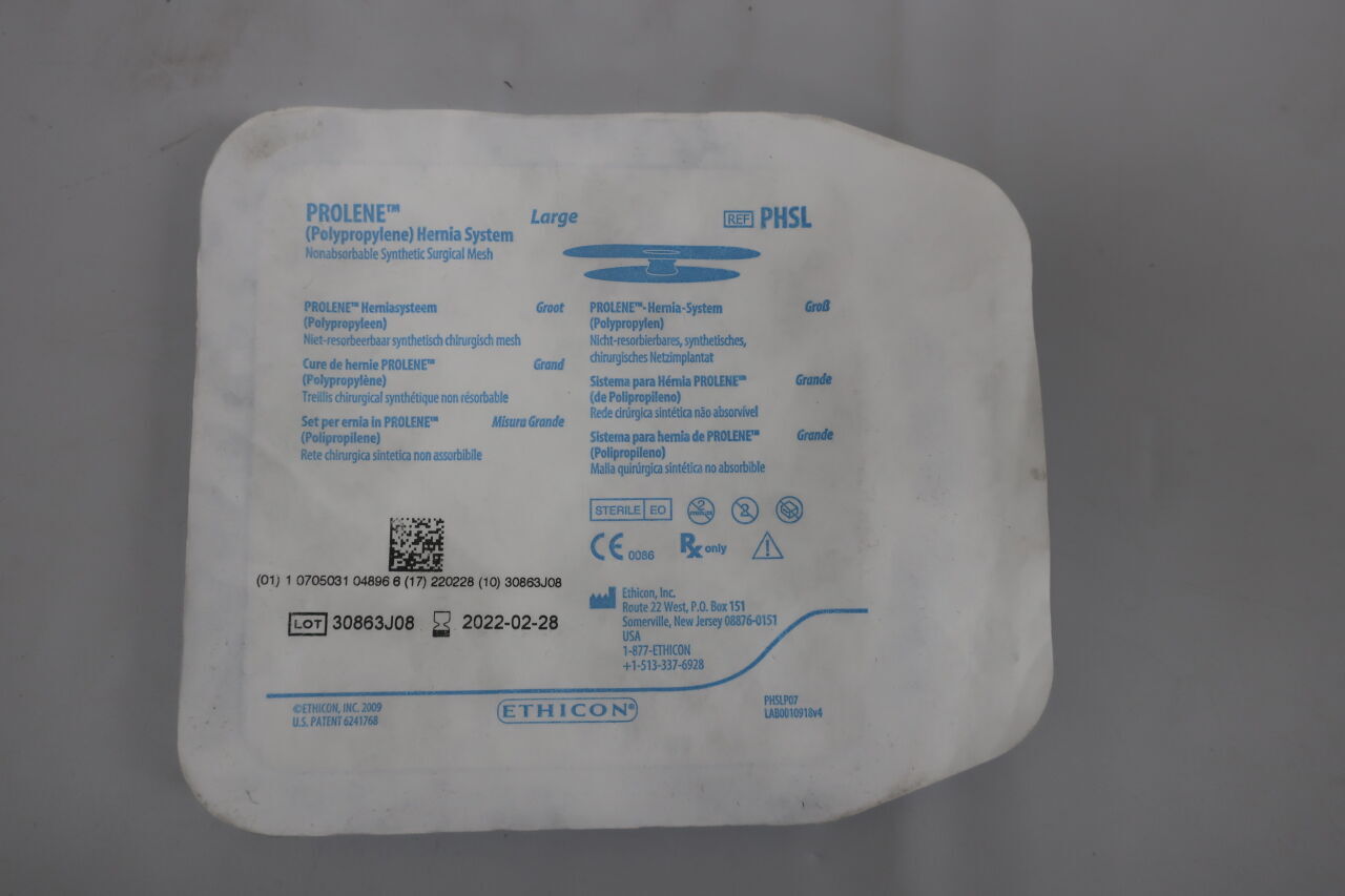PHSL - ETHICON - Prolene Polypropylene Hernia System, Large, 4.5 x 10 cm, () - ( Expiry Date: 2025-06-30 )