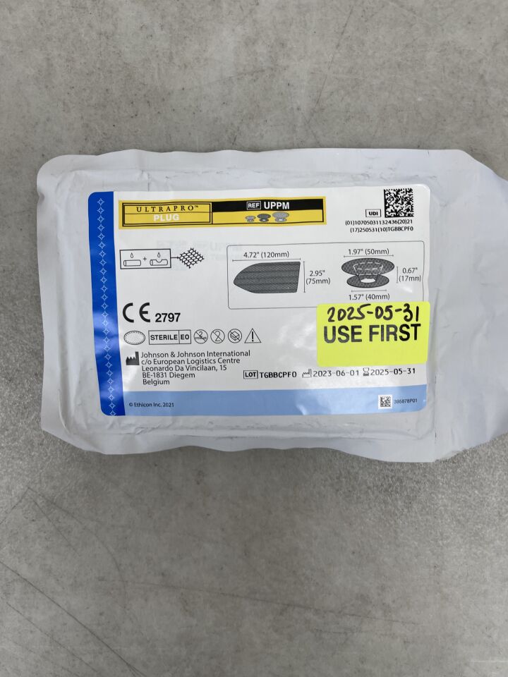 UPPM - ETHICON - Ultrapro Plug Hernia System, Medium, 4 cm Anchor, (EA) - ( Expiry Date: 2025-05-31 )