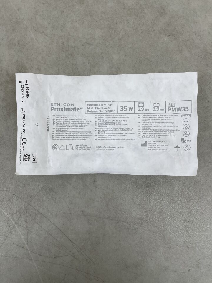 PMW35 - ETHICON - Proximate Wide Plus MD 多釋放皮膚縫合器，0.58 釘絲直徑，（EA）-（有效期至：2029-05-31）