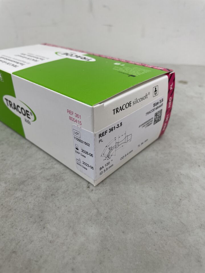361-3.5 - TRACOE MEDICAL - Tubo de traqueotomía TRACOE Silcosoft tamaño 3.5 para neonatos/lactantes (caja/1) - (Fecha de caducidad: 01/06/2028)