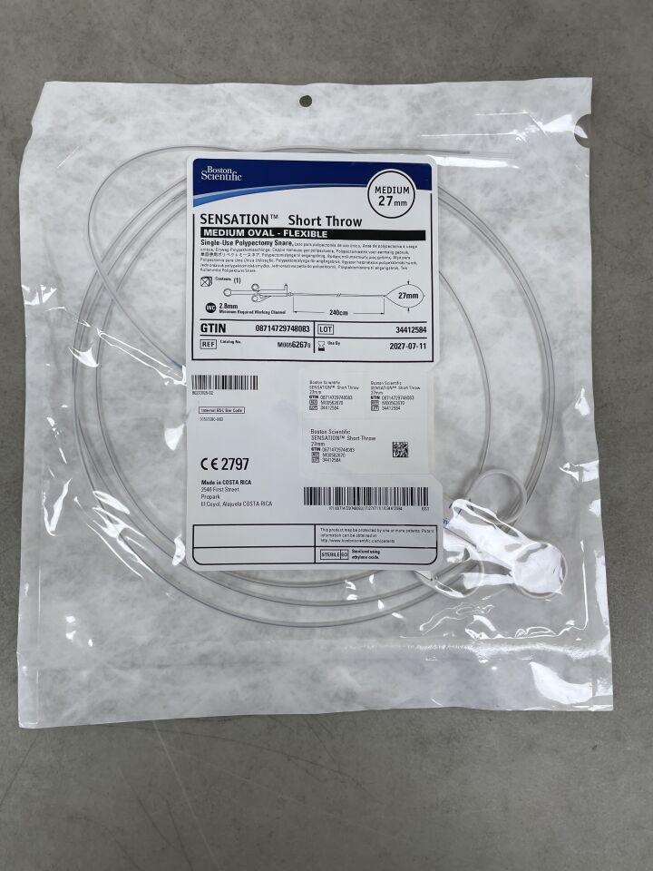6267 - BOSTON SCIENTIFIC - Sensation 短行程小鼓，中號，27mm 環寬，240 cm 長，（EA）-（有效期至：2027-07-11）