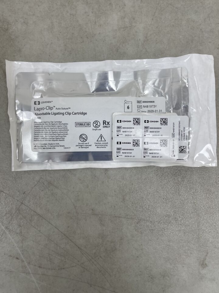 8886848808 - COVIDIEN - Lapro-Clip 8mm 可吸收夾（每包 6 個），（EA）-（有效期至：2029-01-31）