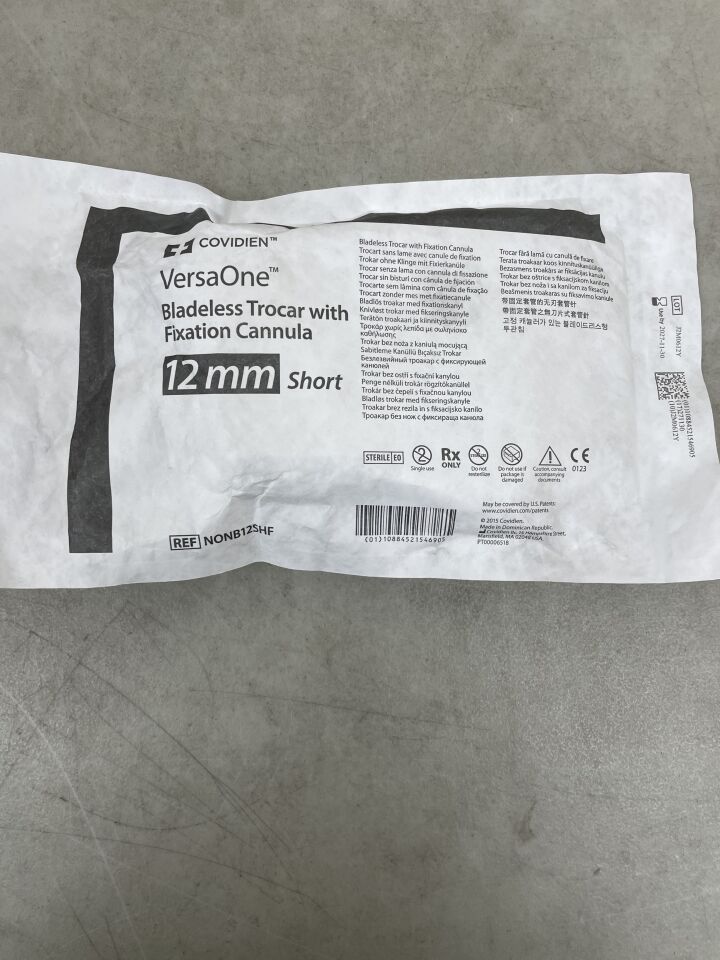 NONB12SHF - COVIDIEN - VersaOne 無刀片套管針帶固定套管 12mm x 70mm，（EA）-（有效期至：2027-11-30）