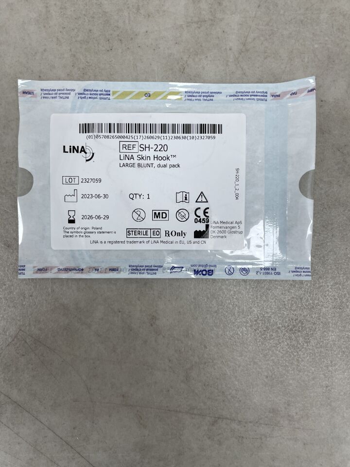 SH-220 - LINA MEDICAL - Skin Hook, Large Blunt, Dual Pack, (EA) - ( Expiry Date: 2026-06-29 )