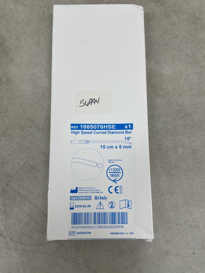 1885076HSE  -  MEDTRONIC  -  asb high-speed curved diamond bur: 15°, 5mm x 15cm , ( BX/1 )  -  ( Expiry Date : 2026-02-28 )