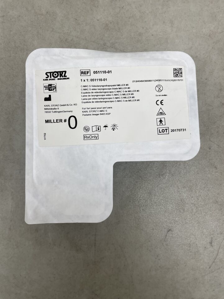 051110-01  -  STORZ  -  C-Mac S Video Laryngoscope MAC Blade, Size 0 , ( EA )  -  ( Expiry Date : 2099-12-31 )
