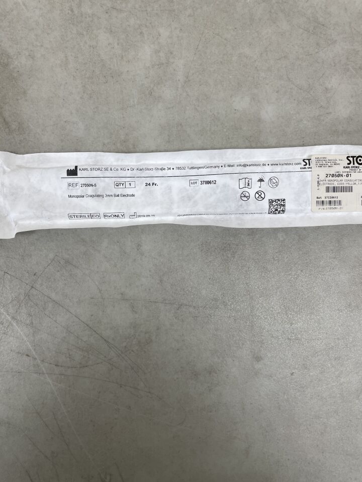 27050N-S  -  STORZ  -  Monopolar Coagulating Electrode, 24/26 Fr, 3 mm dia., Yellow , ( EA )  -  ( Expiry Date : 2099-12-31 )