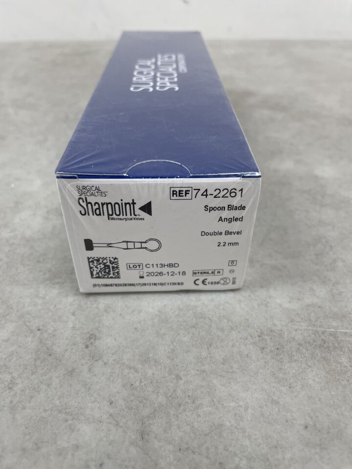 74-2261  -  SURGICAL SPECIALTIES  -  Sharpoint Spoon Knives 2.2mm Angled Double Bevel , ( BX/6 )  -  ( Expiry Date : 2026-12-18 )