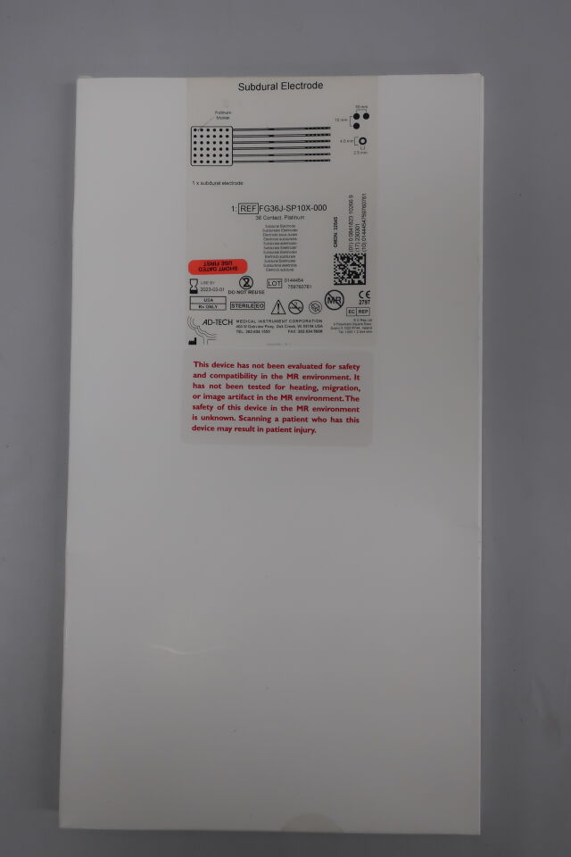 FG36J-SP10X-000 - ADTECH MEDICAL - Subdural Electrode 48 Contact Platinum 10mm 4.0mm, (BX/1) - ( Expiry Date: 2025-05-01 )