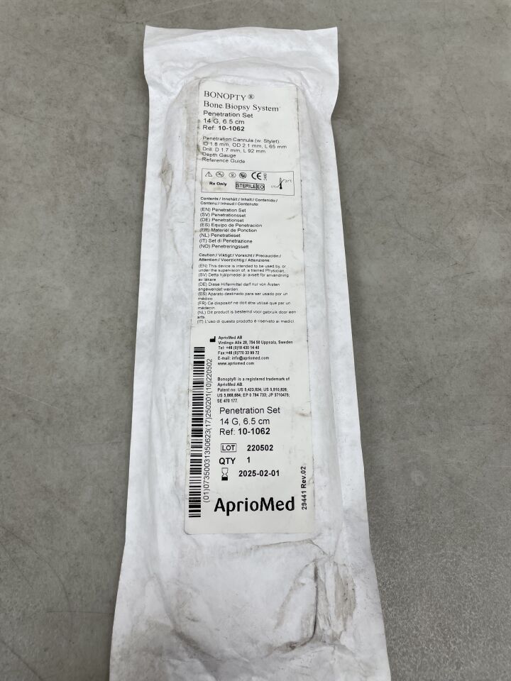 10-1062 - APRIOMED - Bonopty Penetration Set 14G, 6.5 cm, (EA) - ( Expiry Date: 2025-02-01 )