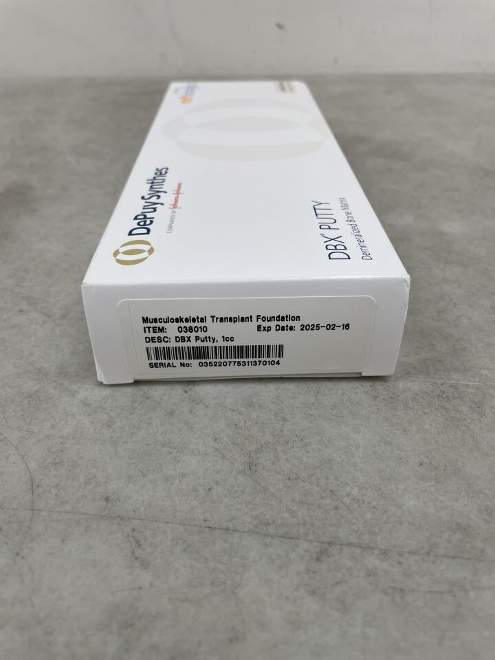 038010 - DEPUY - DBX Putty Demineralized Bone Matrix, 1cc, () - ( Expiry Date: 2025-02-16 )