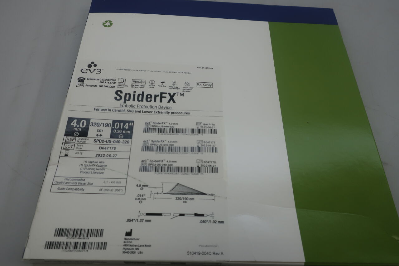SPD2-US-040-320 - EV3 - SpiderFX Embolic Protection Device, 4 mm Filter Size, (BX/1) - ( Expiry Date: 2025-01-30 )