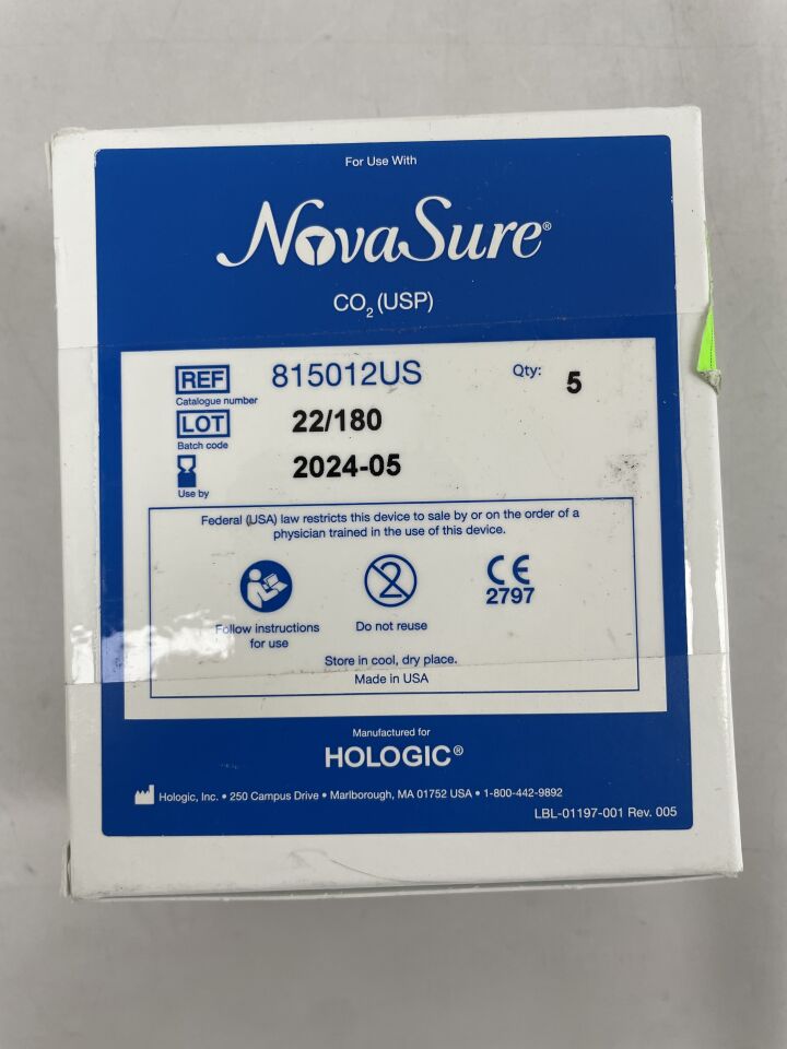 815012US - HOLOGIC - novasure co2 cartridge, (BX/5) - ( Expiry Date: 2024-12-02 )