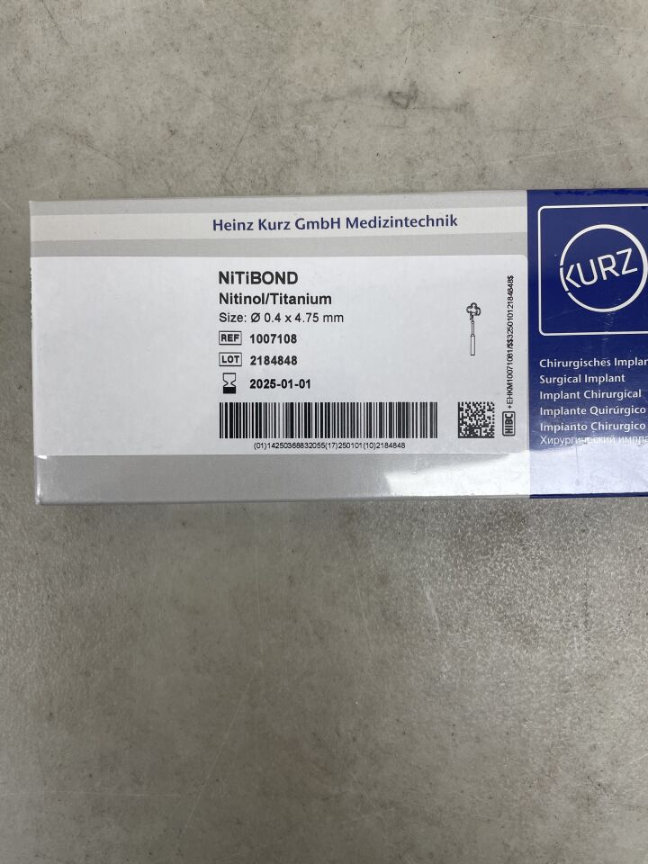 1007108 - KURZ - NiTiBOND Nitinol/Titanium Ossicular Prosthesis, Partial, (BX/1) - ( Expiry Date: 2025-01-01 )