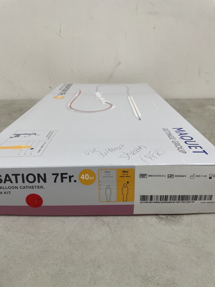 0684-00-0470-01U - MAQUET - SENSATION 7Fr Fiber-Optic IAB Balloon Catheter and Insertion Kit - 7Fr x 40cc, (BX/1) - ( Expiry Date: 2025-11-30 )