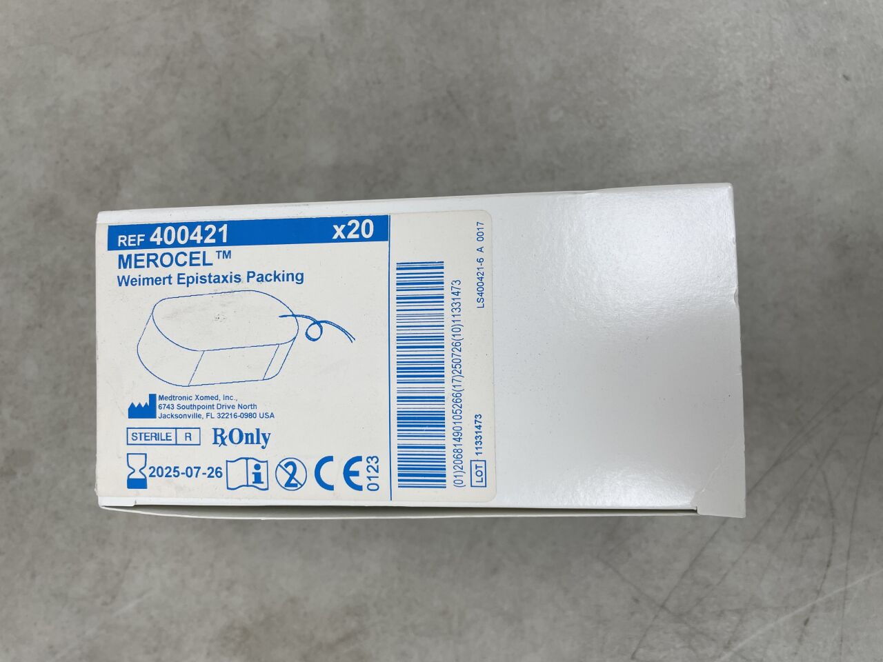 400421 - MEDTRONIC - Merocel Weimert Epistaxis Packing w/String, (BX/20) - ( Expiry Date: 2025-07-26 )