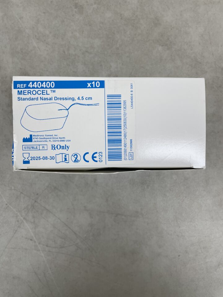 440400 - MEDTRONIC - Merocel Standard Nasal Dressing 4.5cm, (BX/10) - ( Expiry Date: 2025-08-30 )