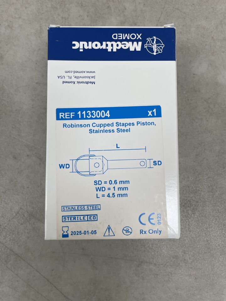 1133004 - MEDTRONIC - Robinson Cupped Stapes Piston, Stainless Steel, (BX/1) - ( Expiry Date: 2025-01-05 )