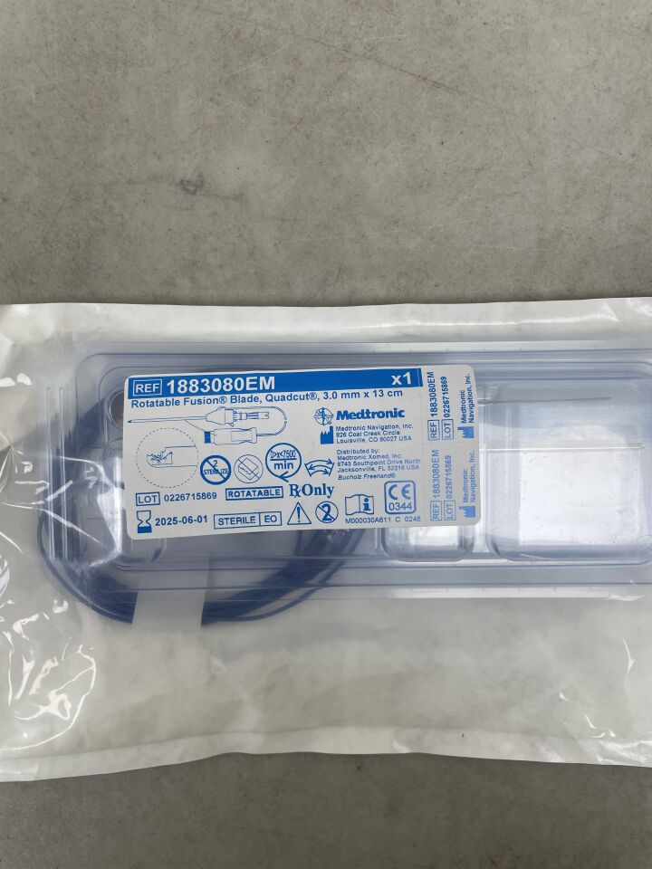 1883080EM - MEDTRONIC - Rotatable Fusion Blade, Quadcut, 3mm dia. x 13 cm Length, (EA) - ( Expiry Date: 2025-06-01 )