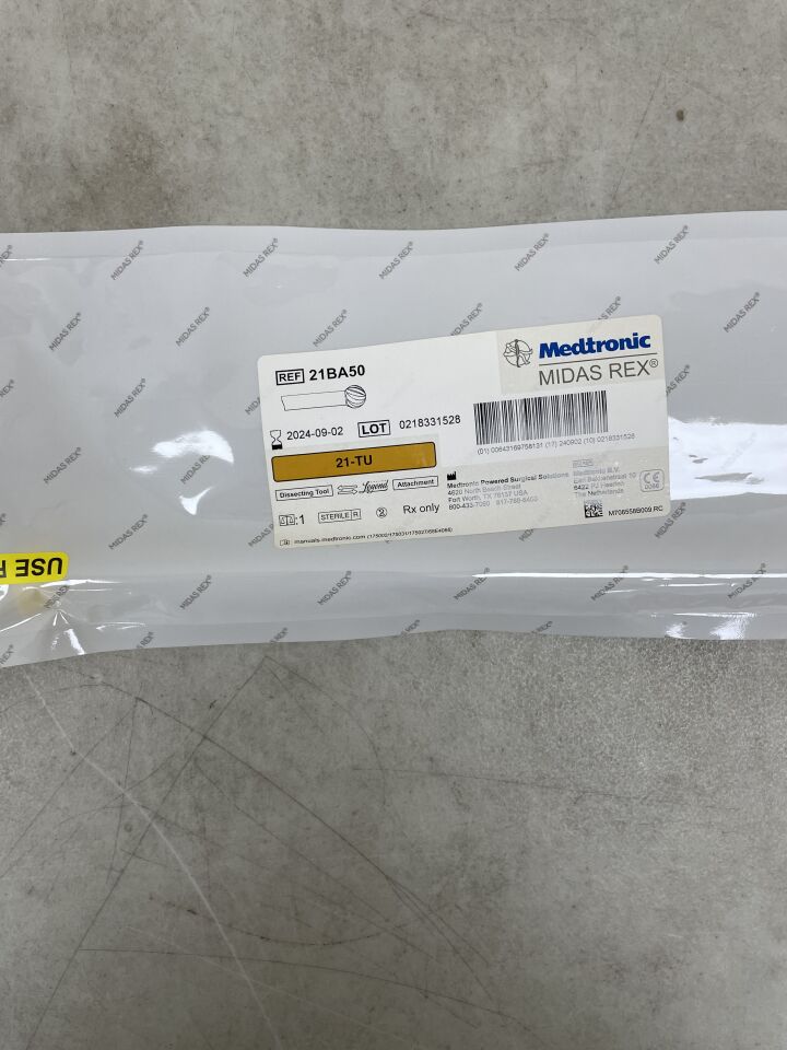 21BA50 - MEDTRONIC - Midas Rex Legend Fluted Ball Cutting Burr, 5 mm Head Diameter, 21 cm Shaft Length, (EA) - ( Expiry Date: 2024-09-02 )