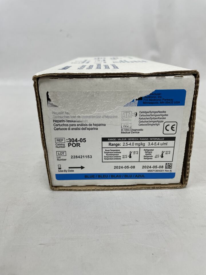 304-05POR - MEDTRONIC - heparin assay cartridges, (BX/9) - ( Expiry Date: 2025-07-09 )